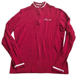 Cutter & Buck Mens XL Red WSU College Hill 1/4 Zip Pullover Sweater‎ Golf Cougs